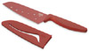 Kuhn Rikon Nonstick Small Santoku Knife Colori (5" Long Blade, 9-3/4" Overall Length), Red
