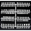 1/2" White Letters & Numbers, for All International Patterns Changeable Letter Boards, 420 Pieces. 2 Sets Available