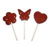 Polycarbonate Lollipop Chocolate Mold: Flower, Heart & Butterfly 60mm; 2 Cavities Each