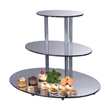 Gourmet Display Oval Acrylic Mirror Triple Tier, 24" Base