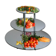 Gourmet Display Round Acrylic Mirror Triple Tier, 30" Base Diameter