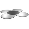 Gourmet Display Crescent Acrylic Mirror Tray Set (1 Round + 4 Crescents)
