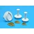 PME Plunger Cutters, Plastic, 3 Pc. Set: Veined Rose Leaf