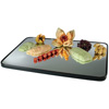 Gourmet Display Rectangle Riser Rim Glass Mirror Tray