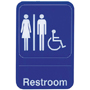 Sign: RESTROOM, Blue