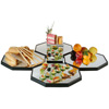 Gourmet Display Five-Piece Starburst Set: 4 Octagon Mirror Trays + 1 Mirror Cube