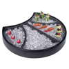 Gourmet Display Crescent Chilled Platter w/Textured Acrylic Insert
