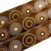 Chocolate Transfer Sheet: Yellow, White and Orange Dotted Circles. 15 sheets per pack. Each Sheet 16" x 10"