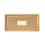 Alcas Rectangular Medoro Plastic Pastry Tray 40 x 15 cm, Gold Top, Dark Brown Bottom - Pack Of 5