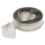 Ateco Heart Cutter Set - Plain - Stainless Steel. Sizes ranging from 1-3/4