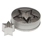 Ateco Star Cutter Set - Plain - Stainless Steel in tin box. Sizes ranging from 1-3/4" to 3-1/2" diam. 6 Pc. Set 