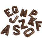 Chocolate World Polycarbonate Chocolate Mold, Alphabet A-Z, 26 Cavities