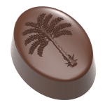 Chocolate World Polycarbonate Chocolate Mold, Praline with Palm Tree, 21 Cavities