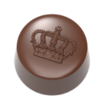 Chocolate World Polycarbonate Chocolate Mold, Praline with Crown, 21 Cavities