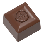 Chocolate World Polycarbonate Chocolate Mold, Square with Royalty Stamp, 24 Cavities