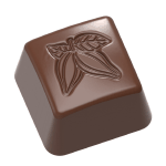 Chocolate World Polycarbonate Chocolate Mold, Square with Cocoa Bean, 24 Cavities