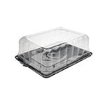 Clear Plastic Container with Black Base - 15" x 11" x 5" - Case of 65
