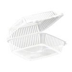 Clear Plastic One Compartment Container, 8-7/16" x 7-15/16" x 3-5/16", Pack of 5