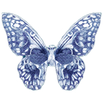 Crystal Candy Delft Blue Edible Butterflies - Pack of 22