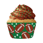 Cupcake Creations Paper Cups, Football, Pack of 32