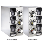 Dispense-Rite CTC-C-3LSS Countertop 4-Cup Dispensing S/S w/ Built-In Lid & Straw Organizer - Left