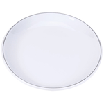Elite Global Solutions D2211L Viva 11" x 7 7/8" White Oval Plate with Black Trim - Case of 6