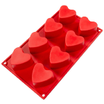 Fat Daddio's Silicone Mold, Heart, 2.75 oz., 8 Cavities
