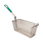 FMP Fry Basket With Plastic-Coated Handle, 13-1/4" x 5-3/4" x 5-3/4": Twin, Front Hook