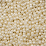 Ivory Edible Sugar Pearls Dragees Decoration Balls, 4mm - 2 lb.