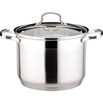 Josef Strauss Le Stock Pot, Stainless Steel with Glass Lid,  20L, 12.6'' diameter x 9.8'' high