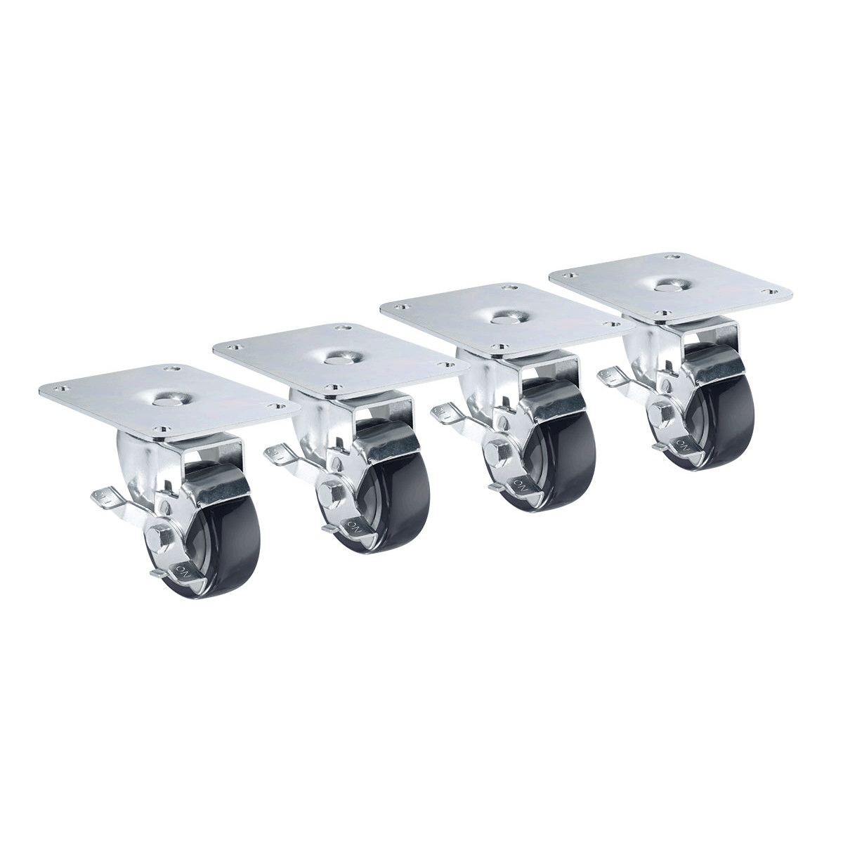 Krowne Metal 28-170S 4" x 5" Plate Caster with 3" Wheel (Set of 4)