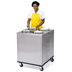 Lakeside LA929 Adjust-a-Fit Mobile Heated Enclosed-Cabinet Dish Dispenser - 4 Stack, Plate Size: 6 1/2 to 9 3/4