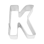 Letter 'K' Cookie Cutter, 2-1/4" x 3" x 1"