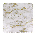 Marble-Colored Square Scalloped Cake Board, 12" x 3/32" Thick, Pack of 5