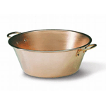 Matfer Copper Heavy Jam Pan, Solid Copper with Two Bronze Handles, 8.5 quarts