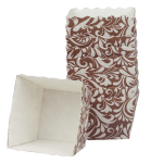 Novacart Brown Floral Easybake Square Baking Mold, 1-3/4" x 1-3/4" x 1-1/2" - Pack of 80