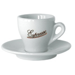Nuova Point Espresso Porcelain Cup and Saucer Set, Off-White - Pack of 12