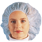 Nurse/Bouffant Cap (Hairnets), White, Box of 100 Pieces - 21"