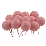 O'Creme 1" Pink Ball Cake Topper, Pack of 100