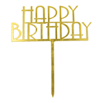 O'Creme Gold 'Happy Birthday' Cake Topper