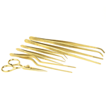 O'Creme Gold Stainless Steel Tweezers & Scissors, Set of 6 