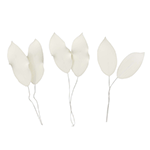 O'Creme Gumpaste White Alstroemeria Leaves, 2-1/8" - 2-3/4" - Set of 18
