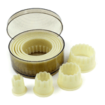 O'Creme Heat Resistant Cutters, Fluted Round, 9-Piece Set