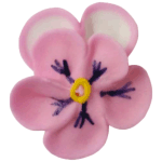O'Creme Pink Pansy Royal Icing Flowers, Set of 16