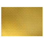 O'Creme Full Size Rectangular Gold Foil Cake Board, 1/4" Thick, Pack of 10