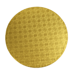 O'Creme Round Gold Cake Drum Board, 14" x 1/2" High, Pack of 5