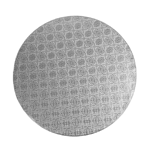 O'Creme Round Silver Cake Drum Board, 12" x 1/2" High, Pack of 5