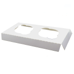 O'Creme White Cardboard Insert for Cupcakes, 2 Cavities - Pack of 5