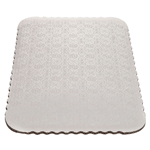 O'Creme White Scalloped Corrugated Cake Board, 9-3/4