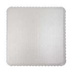 O'Creme White Scalloped Corrugated Square Cake Board, 14", Pack of 10